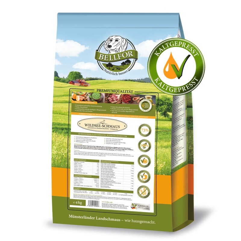 Bellfor Wildsee-Schmaus - Getreidefreies Hundetrockenfutter mit Ente - 4 kg