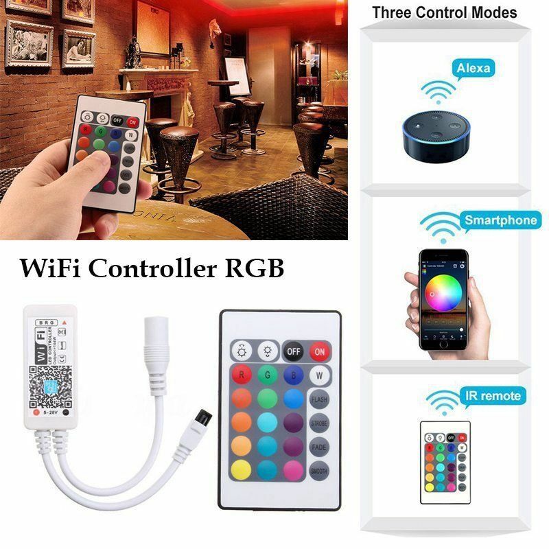 16.4ft 300LED Alexa Smart Home WIFI Wireless RGB Waterproof Strip