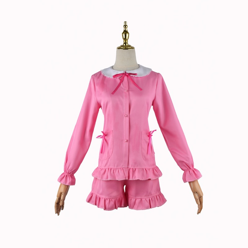 Women Girl Sleepwear Pyjamas Set Cute Sleep Costume Nightwear Pink Bow Ruffle