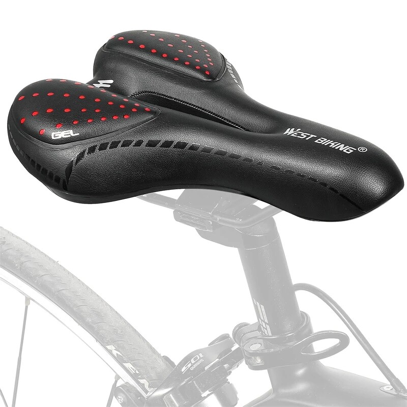 Bike Soft Air Cushion Saddle MTB Mountain Road Bicycle Seat Gel Filled Pad