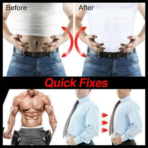 Men Classic Body Shaper Posture Corrector Vest Abdomen Compression Tops T-Shirt