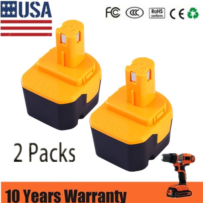12V For Ryobi 12 Volt 3.6Ah 1311148 Ni-Mh Battery/Charger B-8286 BPT1025 RY-1204