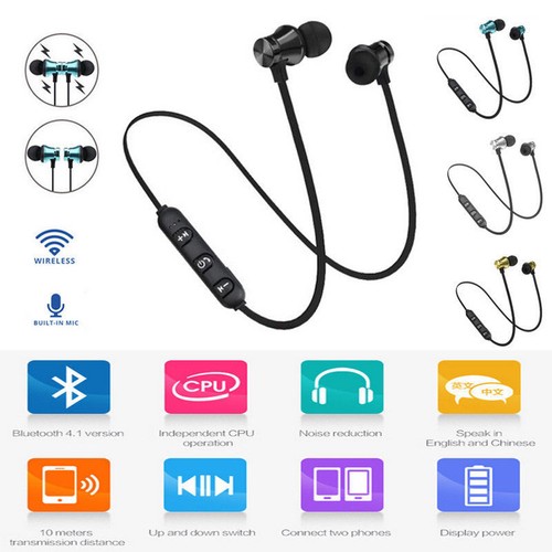 1 2m Bt 4 1 Stereo Earphone Headset Wireless Magnetic In Ear