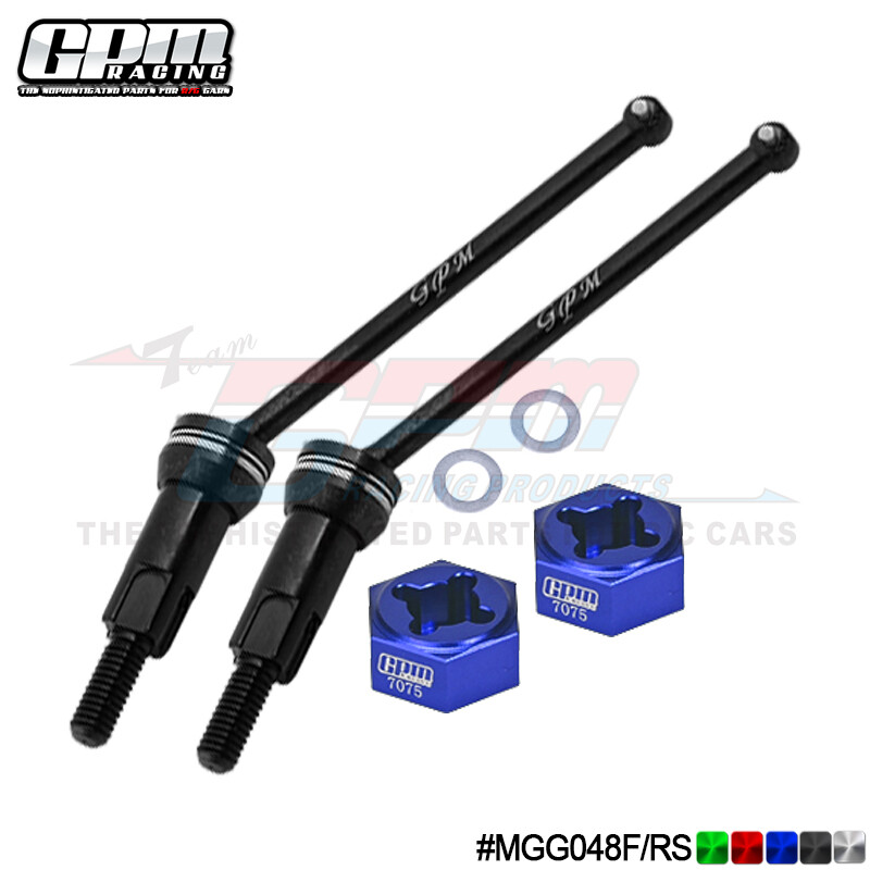 GPM Steel F/R CVD Axles & Alu 7075 Wheel Hexes For 1/18 Granite Grom Typhon Grom