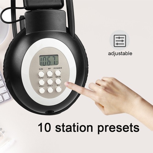 Retekess TR101 FM Radio Headphones, Headset for Mowing, Digital Wireless Radio