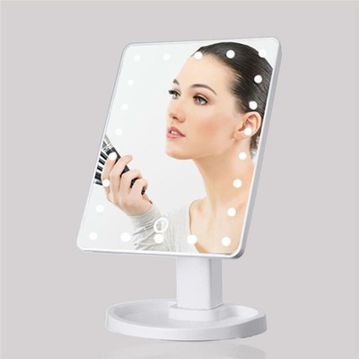 Lighted Makeup Mirror with 22 LED Lights Touch Screen Dimmable USB Power Supply