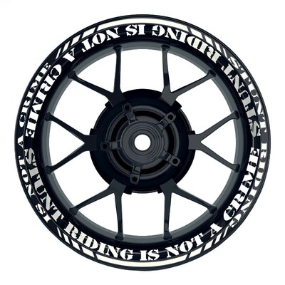 Felgenaufkleber Motorrad Wheelsticker Stuntriding 1 dpp weiss