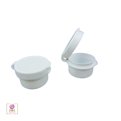 Cosmetic Hinged Jars 5 Gram Empty Plastic Beauty Containers 5 Ml White (250)5091