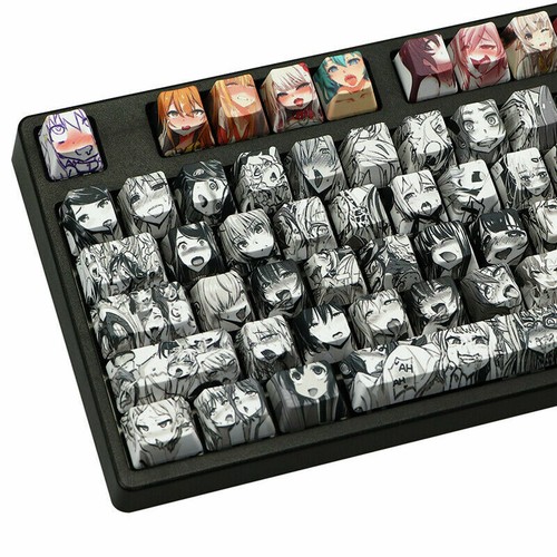 Kawaii Girl Glorious Ahegao Keycap Waifu Manga 108 Key Set For MX Keyboard