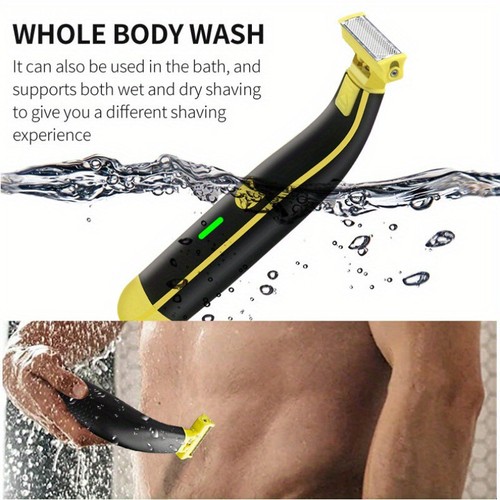Full Body Washed Wet and Dry Shaver,Men's Electric Shaver Rotary Facial Shaver