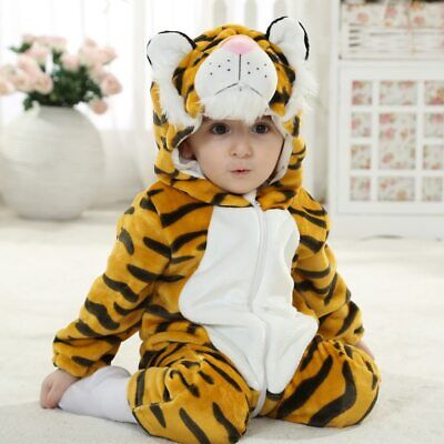 Newborn Baby Cartoon Animal Tiger Costume Infant Toddler Child Bodysuit Outfit
