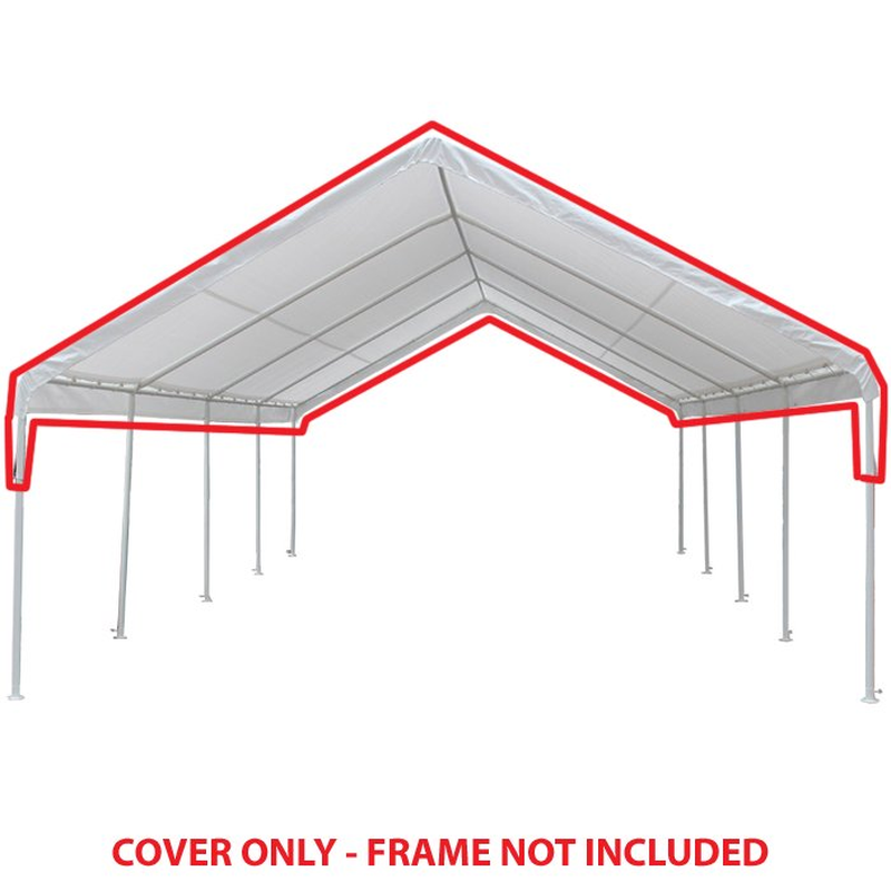 CARPORT CANOPY COVER 18 Ft X 27 Ft White Drawstring Cover Only