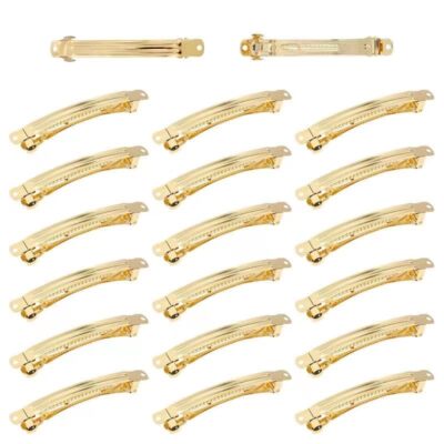 Cinaci 20 Pack 10cm /4 Inch Blank Plain DIY Craft Gold Metal French Hair Barr...