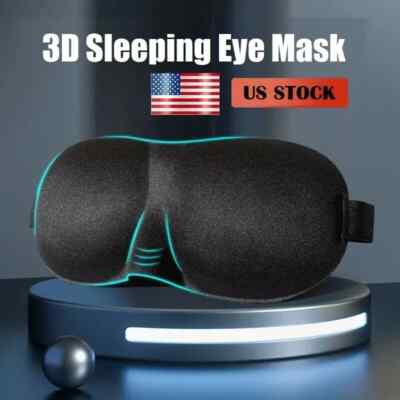 NEW 3D Sleeping Eye Mask for Men Women Soft Pad Blindfold Cover Travel Sleep USA