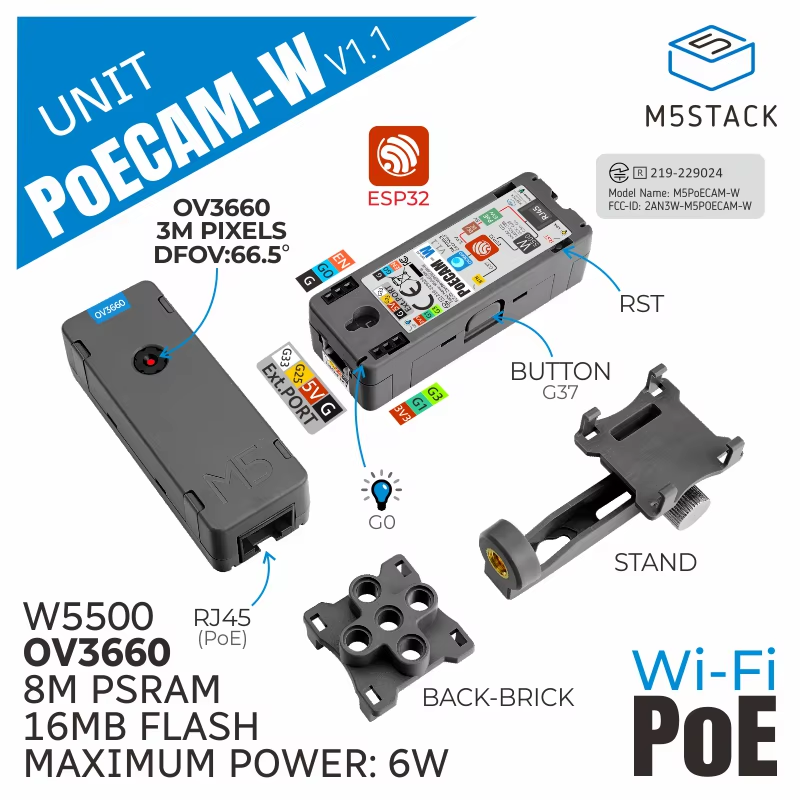 Official PoE Camera with Wi-Fi OV3660