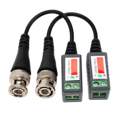 CCTV Camera Passive Video Balun BNC Connector Coaxial Cable Adapter Pair of 2
