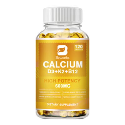Calcium Capsules with Vitamin K2+D3+B12 Supplement Boost Immunity & Heart Health