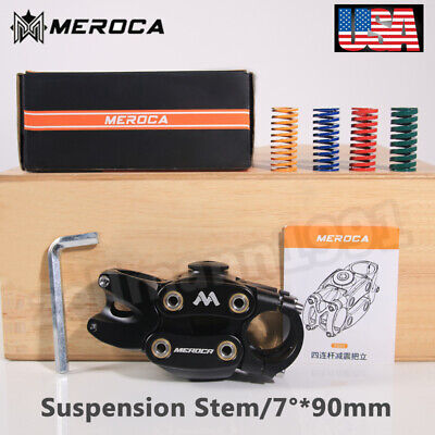 Meroca 31.8*90mm suspension Stems Mountain Gravel Bike 7° Four Link Stem 1-1/8'' 