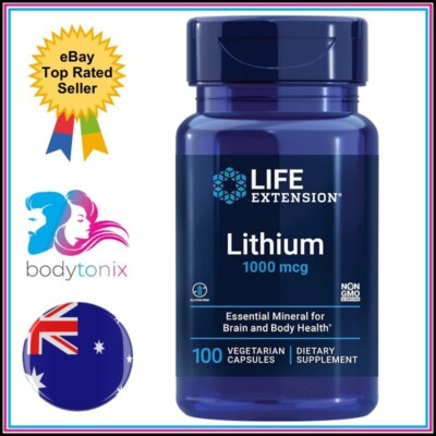LIFE EXTENSION LITHIUM OROTATE 1000mcg Brain Memory Nerve Mood Stress Support