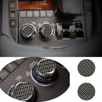 Carbon Fiber Vinyl Central Console AC Knob Cover Trim For Lexus LX570 2016-2021