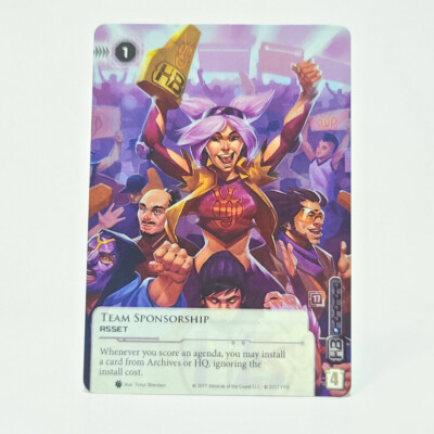 TEAM SPONSORSHIP Organzied Play Promo Card FFG Android Netrunner LCG