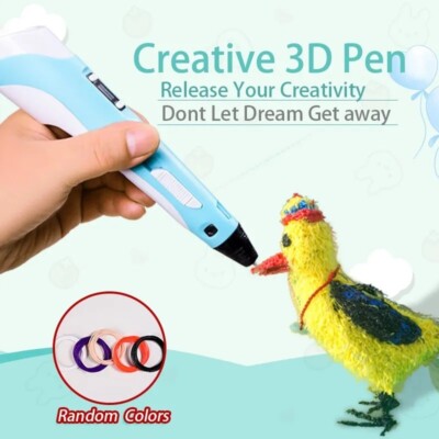 LCD Screen 3D Printing Pen Set 4 Coils of PLA Filament Set Kids DIY Toys Gift