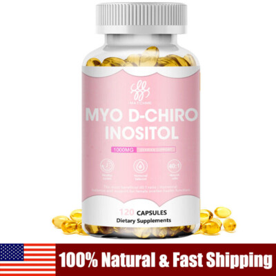 Myo & D-Chiro Inositol Capsules 1000mg Ovarian Health For Women's Health 120Pcs