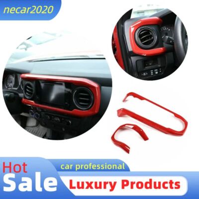 ABS U Shape Sport Red Dashboard Decoration Trim Cover For T@yota T@coma 16-2022