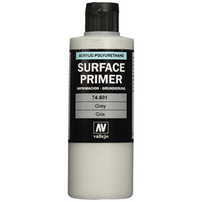 Vallejo Grey Primer Acrylic Polyurethane 200ml Surface Models Kits Hobbies