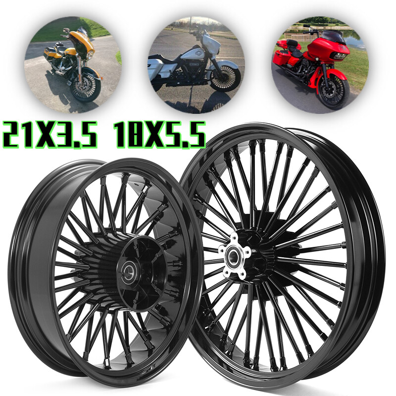 09-24 Touring Bagger 21X3.5 18X5.5 Fat Spoke Wheels for Harley Road Street Glide
