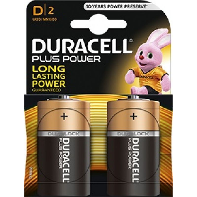 Confezione 2 Pile Batterie Duracell Plus Power D Lr20 Mn1300 Torce moc