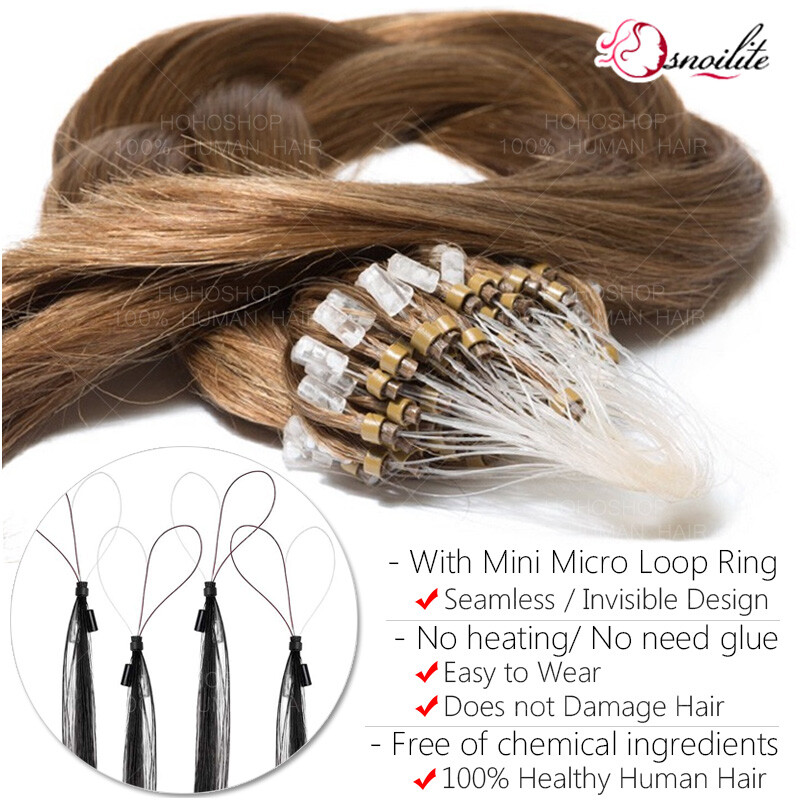 150g Thick Micro Loop Ring Human Hair Extensions Micro Link Nano Bead Tip 0.5/1g