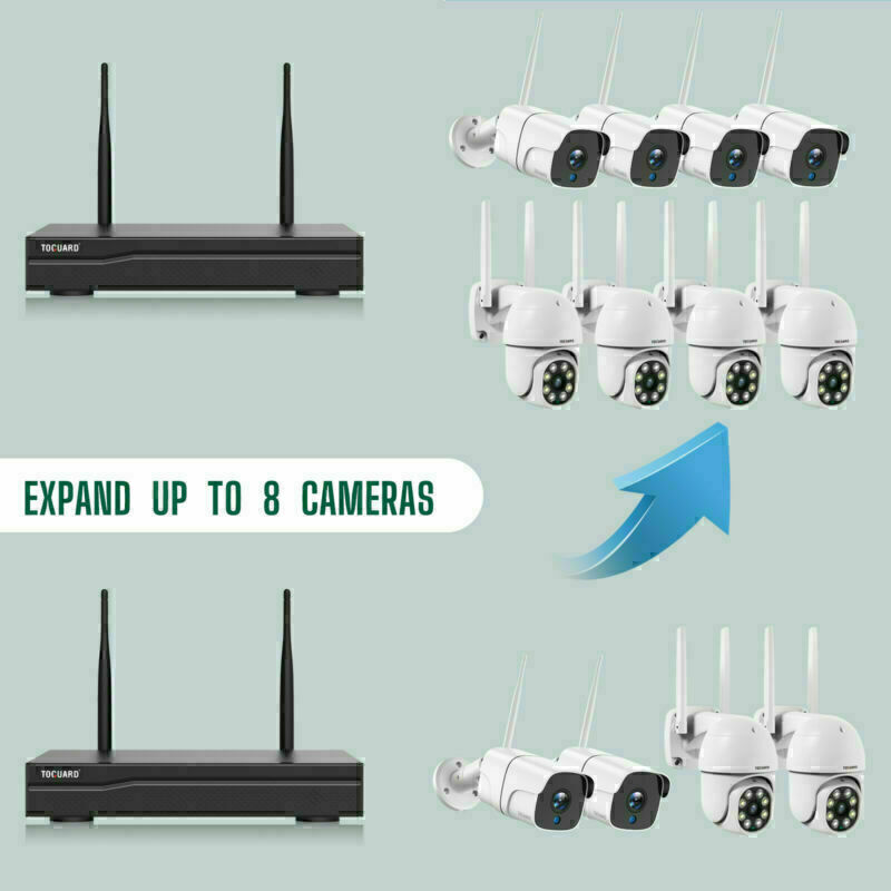 3MP Wireless Security Camera System Outdoor Home 8CH WIFI NVR PTZ with 1TB HDD