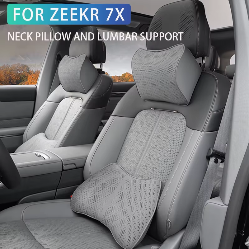 For ZEEKR 7X Leather neck pillow lumbar support Headrest cushion Fatigue relief