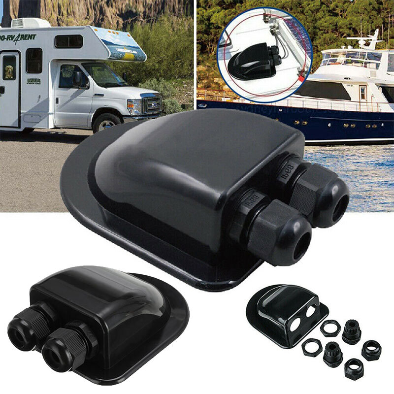 Solar Panel Roof Top Double Cable Entry Gland Box Motorhome Camper Boat Case