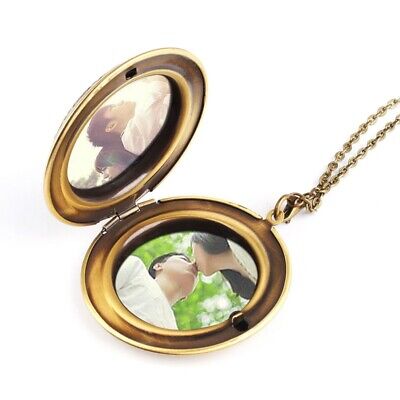 Bronze Antik Medaillon Medallion mit Kette Anhänger Amulett zum offnen Unisex