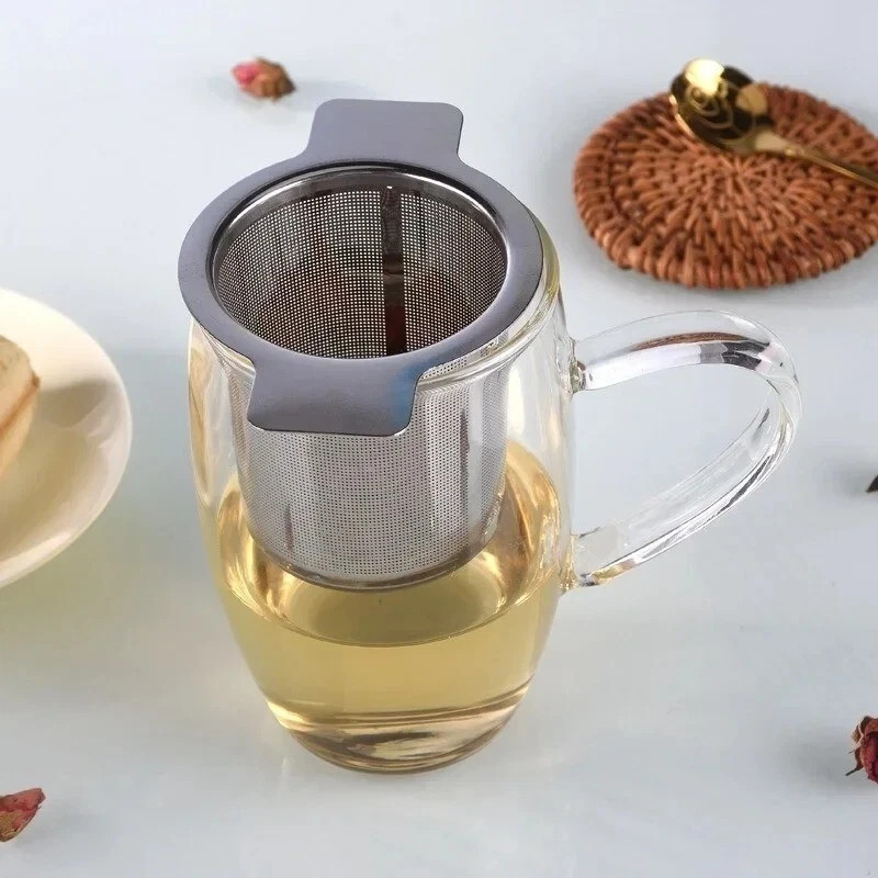 1 Pcs Stainless Steel Reusable Mesh Tea Infuser Strainer Leaf Filter Sieve Cup