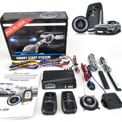 12V Keyless Entry Car Engine One-Button Start Switch Alarm System Remote Kit