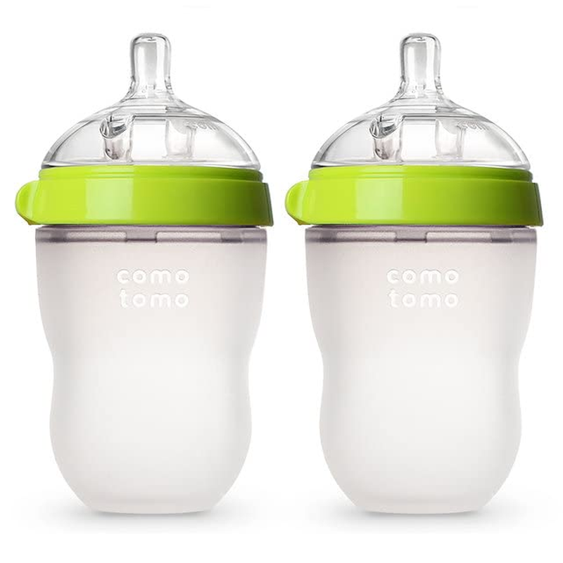 Bottle Baby Kid Breastfeeding Green Safe Hygienic 8 Oz 2 Cou