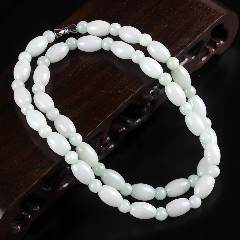 Authentic Natural Grade A 6mm Round Jadeite Bead Necklace 52cm L