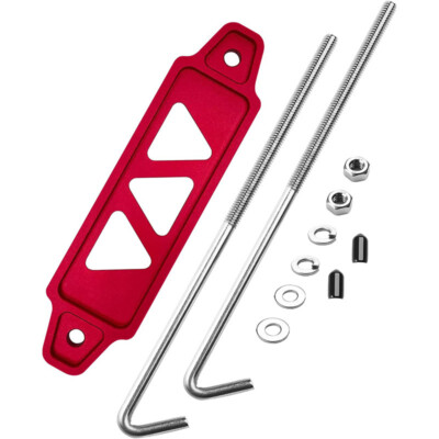 Aluminum Car Battery Tie Down Mount Bracket Brace Bar & 10'' Inch J-Hook Kits