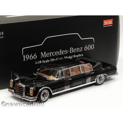 1966 MERCEDES BENZ 600 LANDAULET BLACK SUN STAR MODEL 1/18 2302