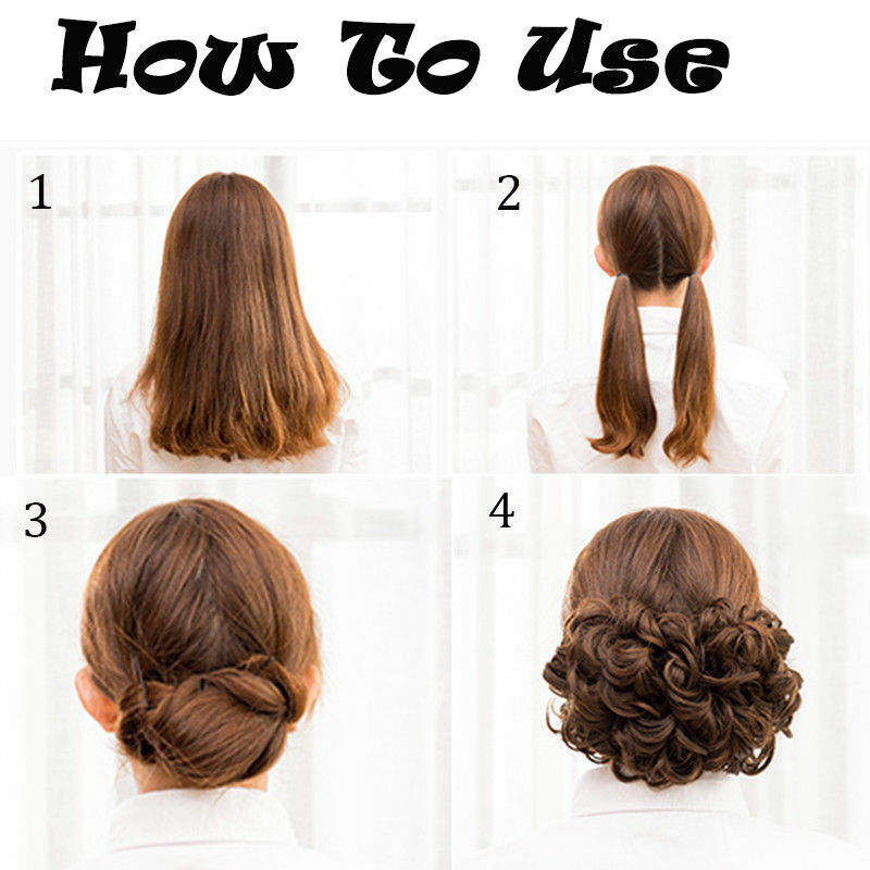 Extra THICK Rose Messy Bun Scrunchie Hair Extensions Ponytail Hairpiece AS Human