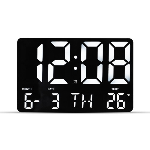 Large LED Digital Wall Clock Temperature Date Day Display USB Remote ...