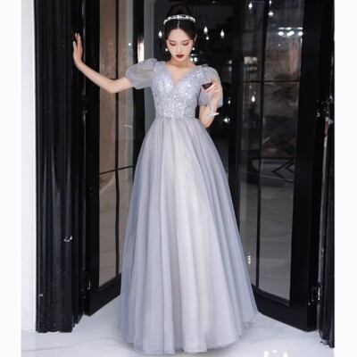 Noble Evening Formal Party Ball Gown Prom Bridesmaid Host Acting Dress YMJ093