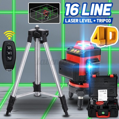 16 Line Laser Level Wasserwaage 4D 360° Kreuzlinienlaser Selbstnivellierender 
