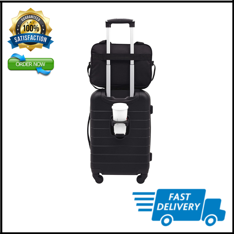 Set With Cup Holder And Usb Port, Black, 2 Piece