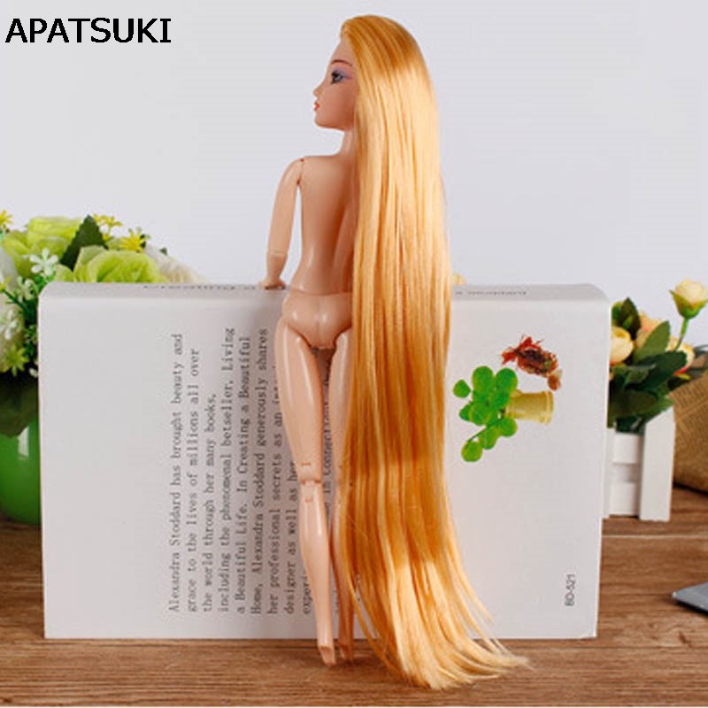 1:6 Doll Extremely Long Golden Hair DIY Accessories For 11.5