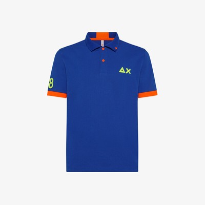 

Polo SUN68 Мужская модель Polo Logo Fluo A33122 Blue Royal E2023, Royal blue