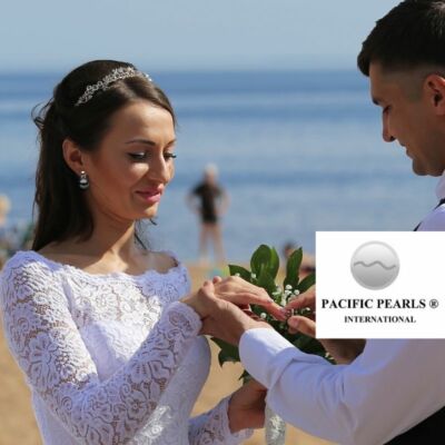 Pre-owned Pacific Pearls® Genuine Tahitian 11 Mm Diamond Black Classic Pearl Stud Earrings